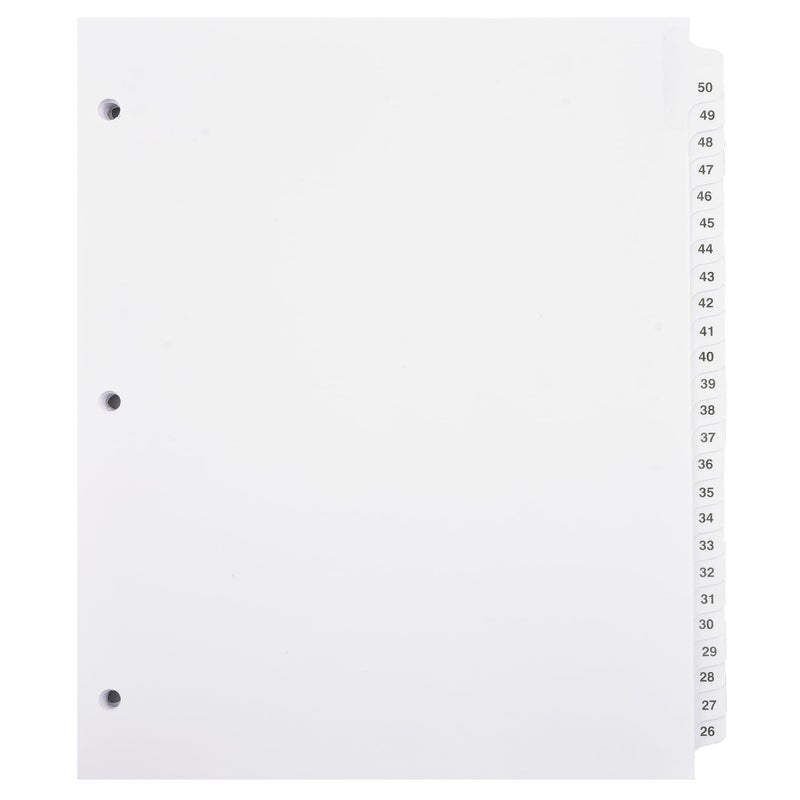 ExhibitindexesÂ® Numbered Dividers 1-50 Punched - AVE Style Bold Tabs - Side Collated Exhibit Tabs - Made in The USA | Letter Size - 1-50 - Sets - Image 2